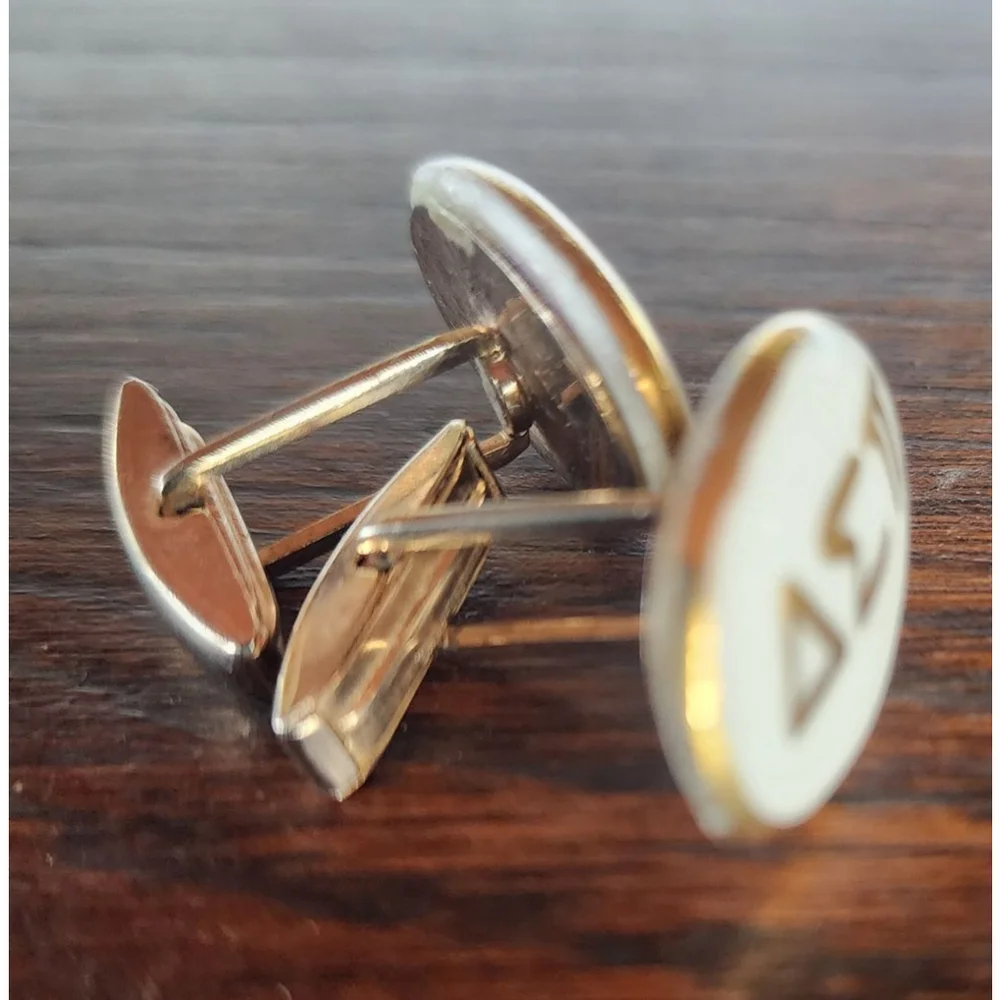 Delta Sigma Pi Cufflinks, Vintage Gold Tone